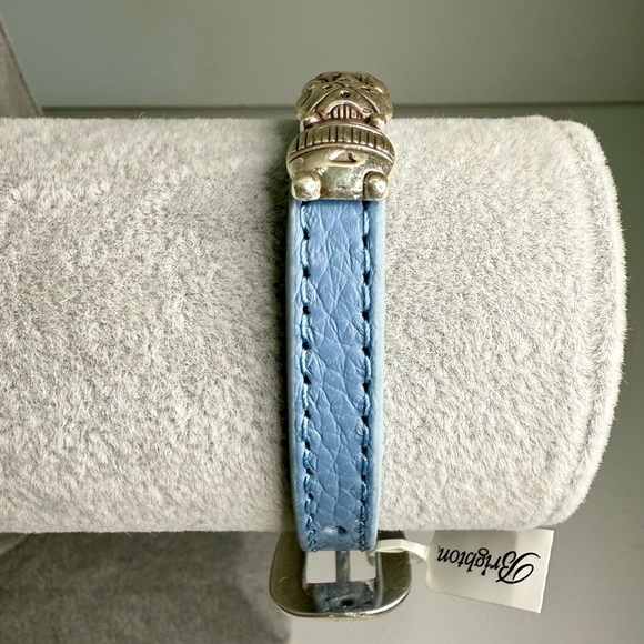 Brighton-Bracelet Bandit Light Blue Leather-Silver-Adjustable 7.5-8in-NWT - Picture 4 of 10
